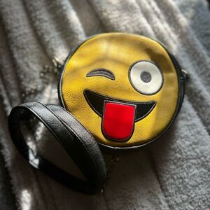 Olivia Miller Winking Emoji Crossbody Bag - Yellow and Black